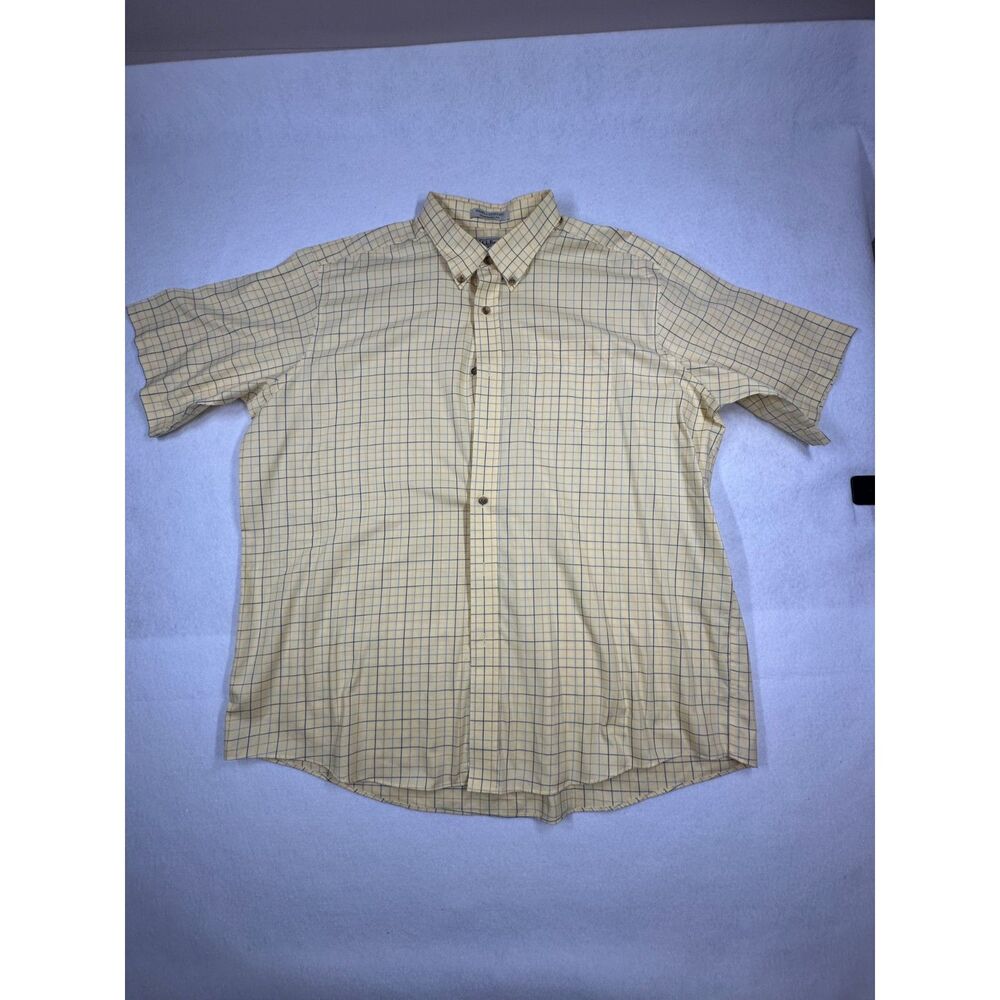 L. L Bean checkered yellow and colored check boxes, Size XXL, Men's SS Shirt